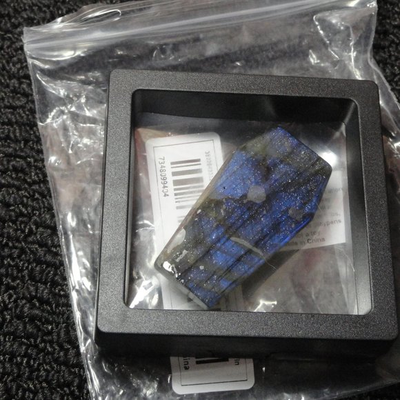 Labradorite Coffin carved Cross and Bat, in case~NWOT~awesome color, U… - Picture 3 of 4